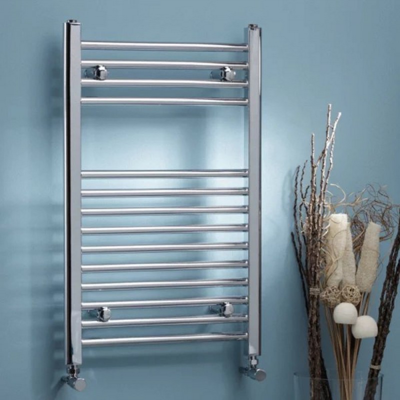 Straight Chrome Towel Rail 500 x 1000mm x 10 Bradley Timber