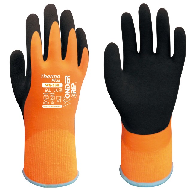Wonder Grip Thermo Plus - Guanti Termici, Taglia XL, Colore Arancione