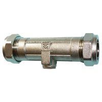 VCDX chrome plated double check valve 22mm