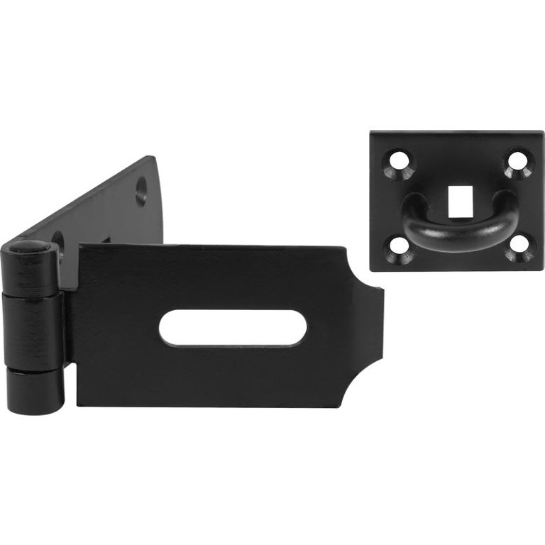 BLACK HEAVY DUTY HASP&STAP 254MM Bradley Timber & Building Supplies